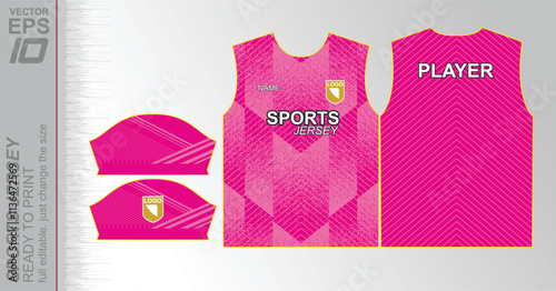 Modern ready-to-print jersey design with dynamic lines and vibrant colors. Perfect for football, basketball, cycling, or sportswear. High-quality, customizable vector file for instant printing.