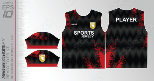 Modern ready-to-print jersey design with dynamic lines and vibrant colors. Perfect for football, basketball, cycling, or sportswear. High-quality, customizable vector file for instant printing.