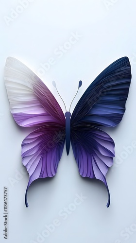 Butterfly Formed With Paper Cut Art, Abstract Image, Texture, Pattern Background, Wallpaper, Cover and Screen of Smartphone, PC, Laptop, 9:16 and 16:9 Format