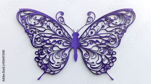 Butterfly Formed With Paper Cut Art, Abstract Image, Texture, Pattern Background, Wallpaper, Cover and Screen of Smartphone, PC, Laptop, 9:16 and 16:9 Format