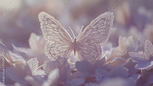 Butterfly Formed With Paper Cut Art, Abstract Image, Texture, Pattern Background, Wallpaper, Cover and Screen of Smartphone, PC, Laptop, 9:16 and 16:9 Format