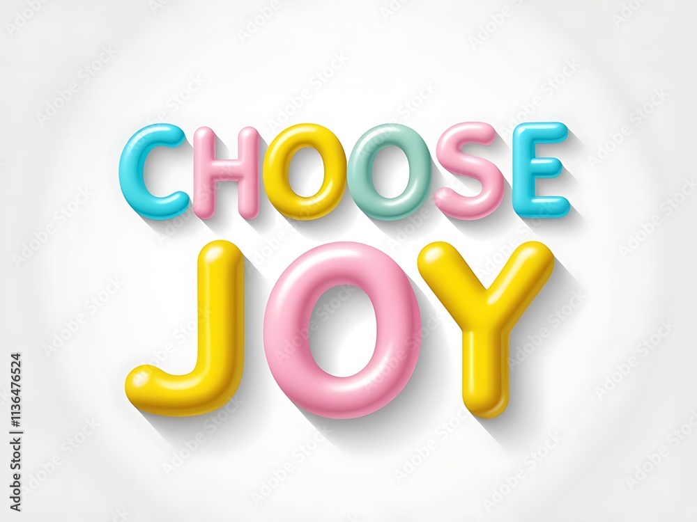 Fototapeta premium Choose Joy Colorful Balloon Letters Design