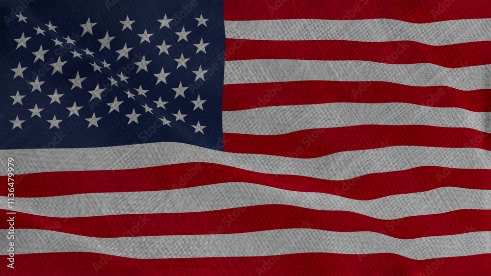 Naklejka premium Fabric Flag of United States of America, Flag of United States of America, United States of America Fabric flag waving in the wind.