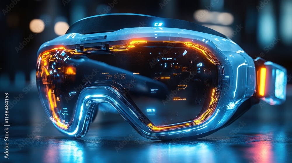 Futuristic goggles with neon accents for enhanced vision Futuristic goggles with neon accents for enhanced vision