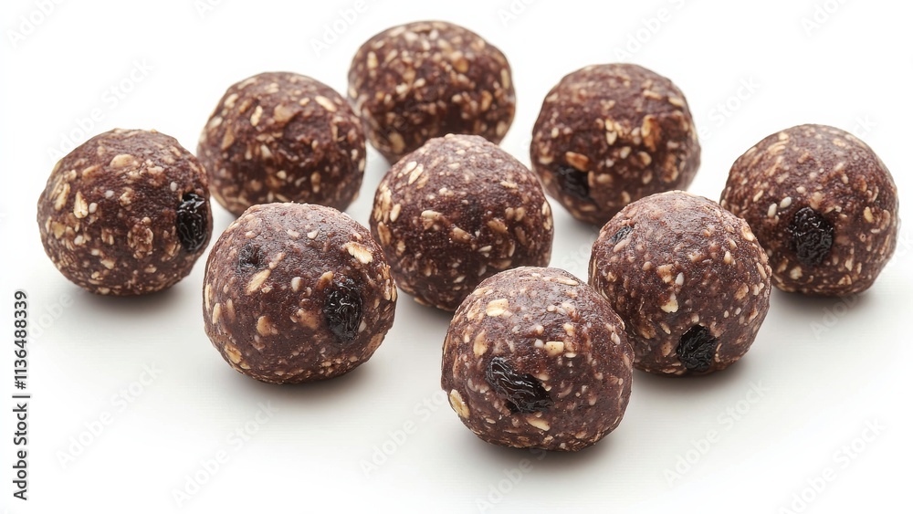Homemade energy balls made with cocoa and nuts for healthy snacking Homemade energy balls made with cocoa and nuts for healthy snacking