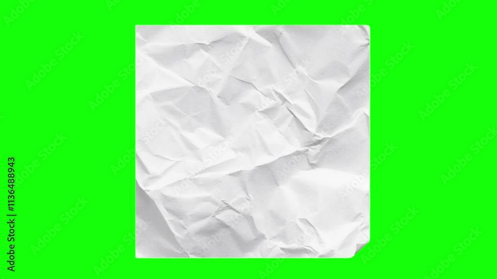 Animation of Crumpled Paper Effects in a Green Screen Video