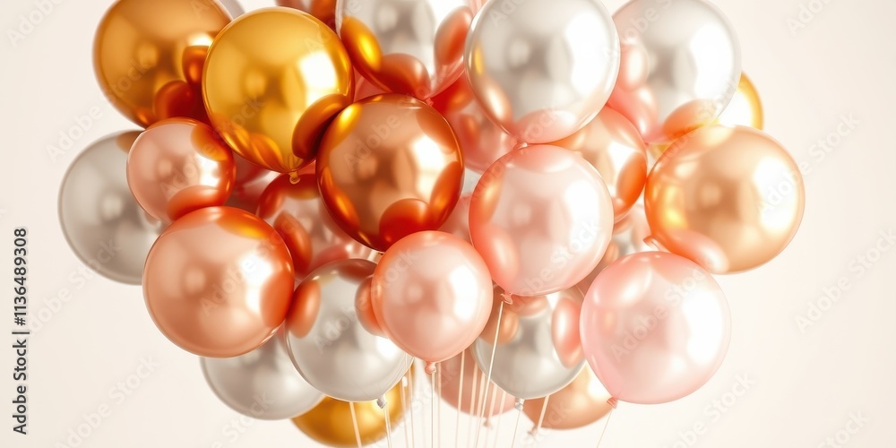 custom made wallpaper toronto digitalA cluster of metallic balloons in shades of rose gold, champagne, and silver, perfect for celebrations and festive events