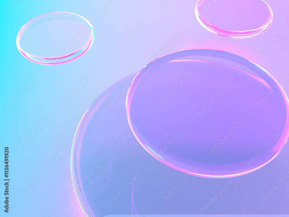 Fototapeta premium 幻想的な光に照らされた透明な液体の3Dイラスト