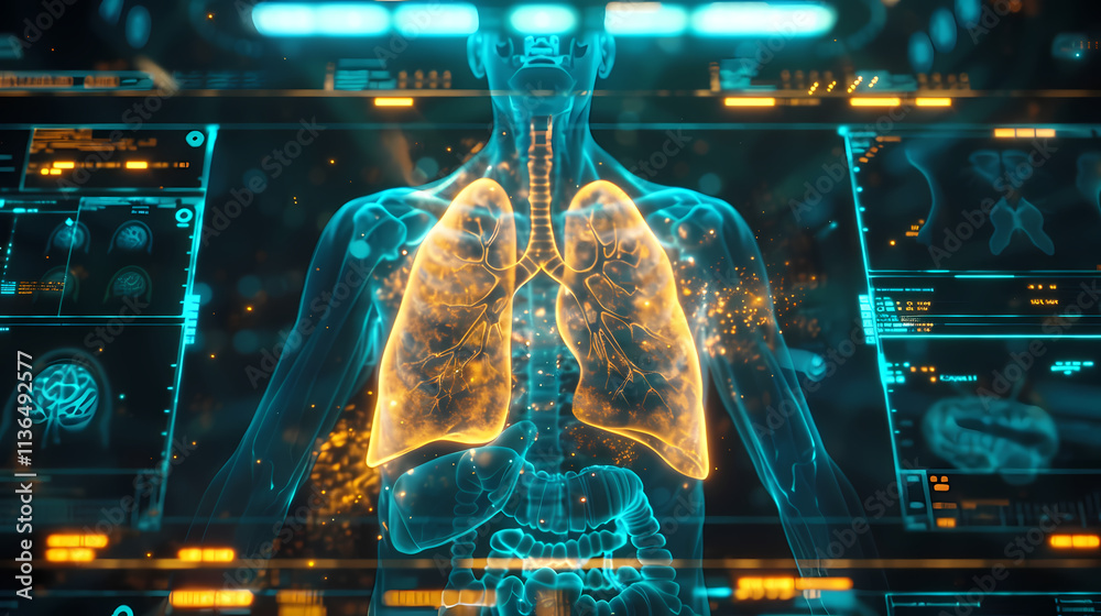 Lungs Anatomy Futuristic Scan 