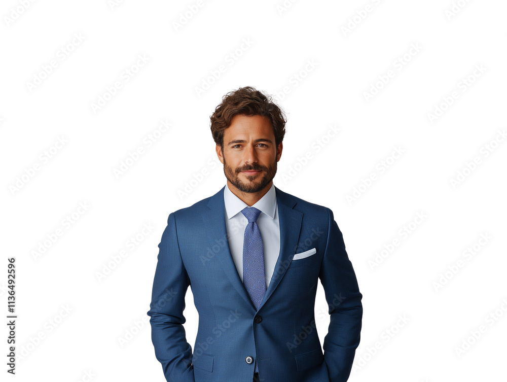 Portrait of a confident man in formal attire standing isolated on white background, showcasing business style and elegant professionalism. Ai generative Portrait of a confident man in formal attire standing isolated on white background, showcasing business style and elegant professionalism. Ai generative