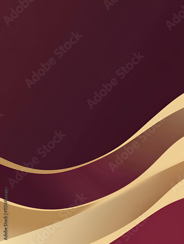 Abstract design featuring flowing curves in maroon and gold tones for a modern aesthetic.