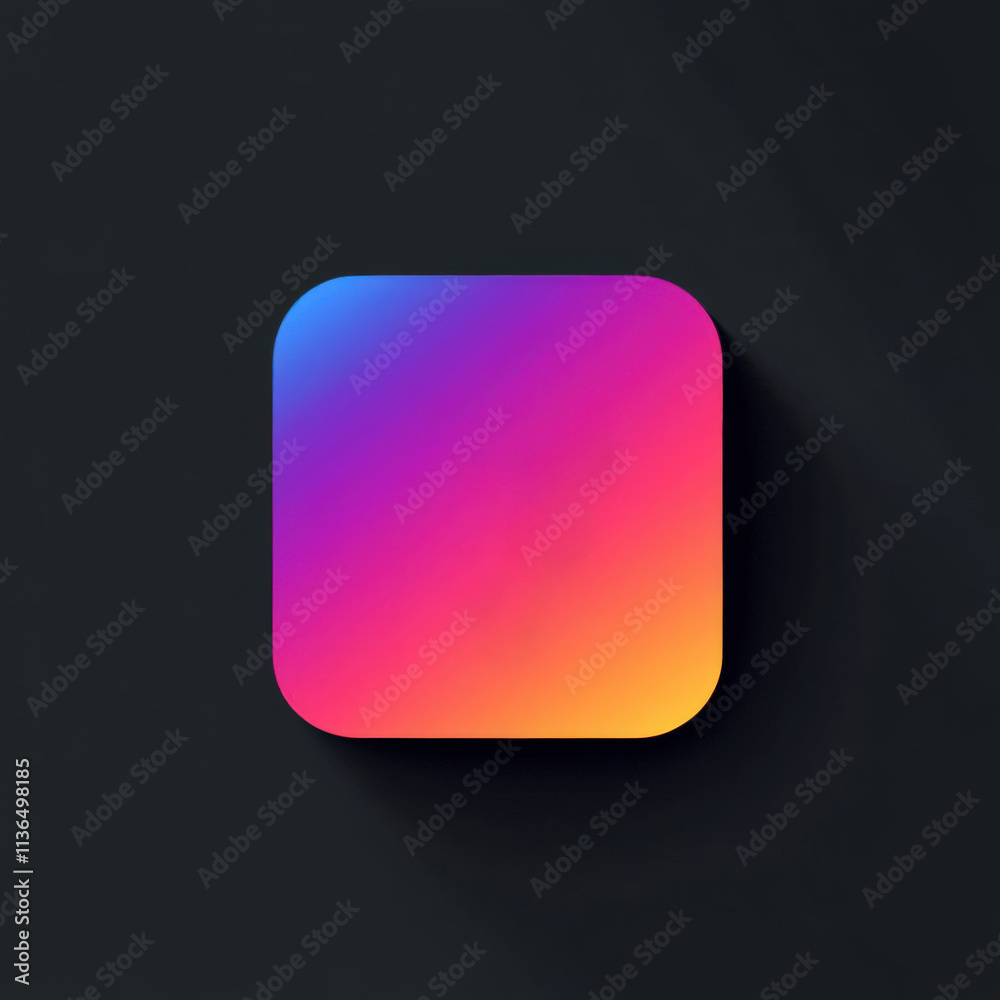 Minimalistic Gradient Square Icon on Dark Background Minimalistic Gradient Square Icon on Dark Background