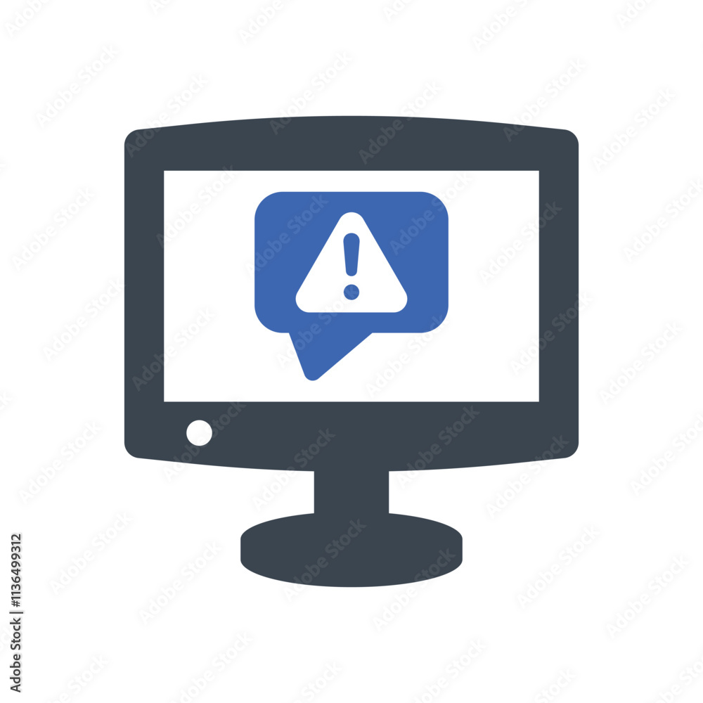 Computer warning icon Computer warning icon