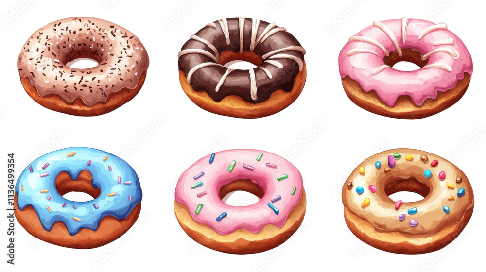 Cartoon donut isolated on white background Cartoon donut isolated on white background