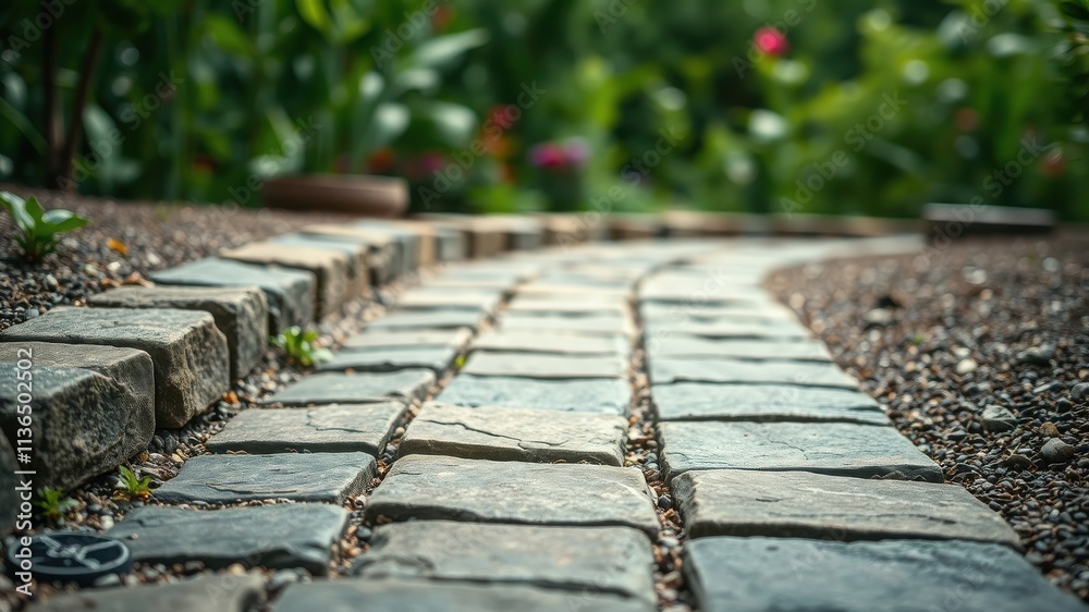 Serene Garden Path A Meandering Stone Walkway Through Lush Greenery Serene Garden Path A Meandering Stone Walkway Through Lush Greenery