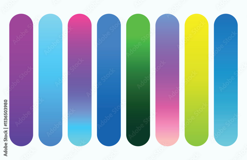 Set of vibrant gradients swatches or buttons Set of vibrant gradients swatches or buttons