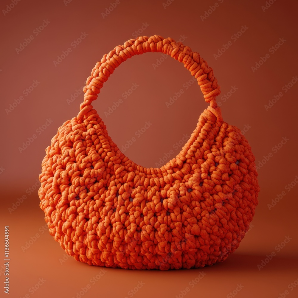 Vibrant Orange Handcrafted Woven Basket Vibrant Orange Handcrafted Woven Basket
