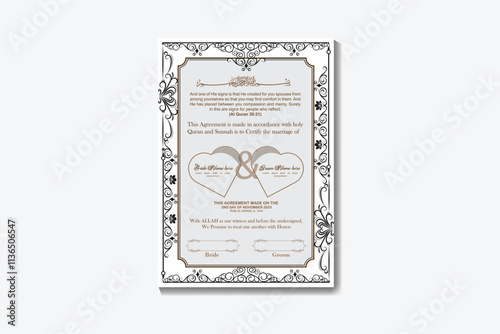 Muslim Nika Nama and Marriage Certificate Design 