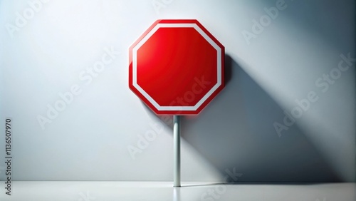 Red Octagonal Stop Sign Against a White Wall