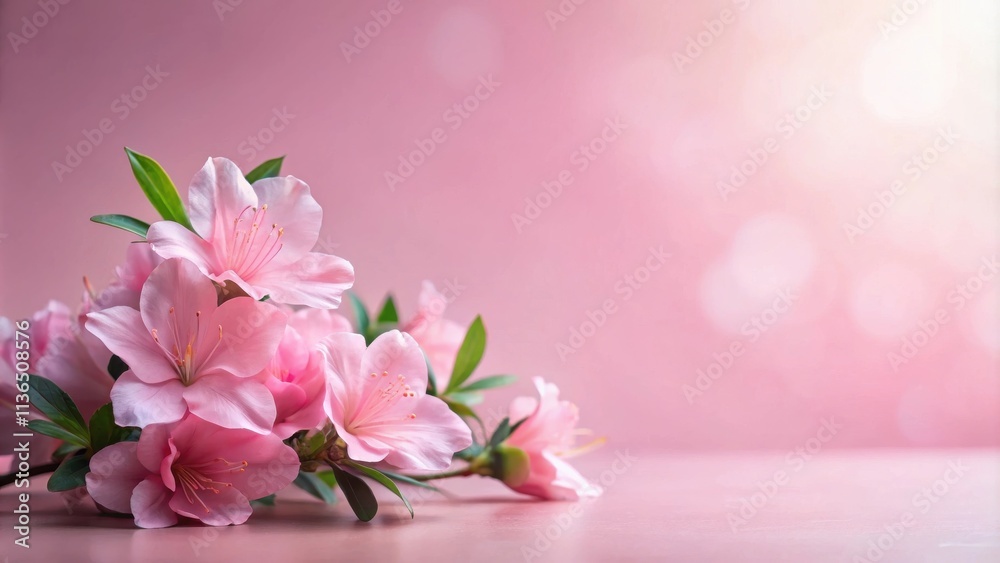 Delicate Pink Azalea Blooms on a Soft Pink Background, Perfect for Springtime or Romantic Designs Delicate Pink Azalea Blooms on a Soft Pink Background, Perfect for Springtime or Romantic Designs