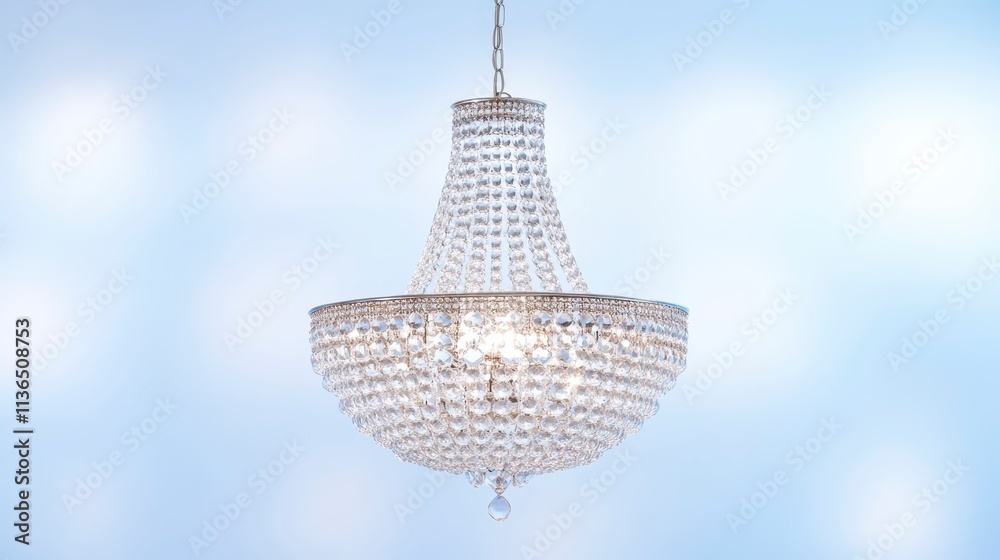 Obraz premium Elegant Crystal Chandelier Home Decor Lighting Fixture Interior Design