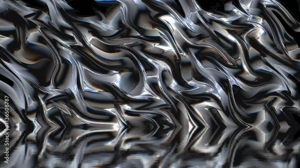Glossy Liquid Reflective Waves With Smooth Abstract Motion Background 04. 4 K