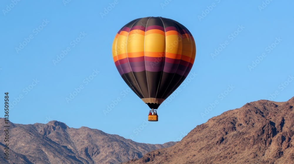 Obraz premium Hot Air Balloon Adventure Over Majestic Mountains