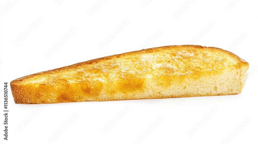 Brightly Toasted Slice of Bread on White Background Brightly Toasted Slice of Bread on White Background