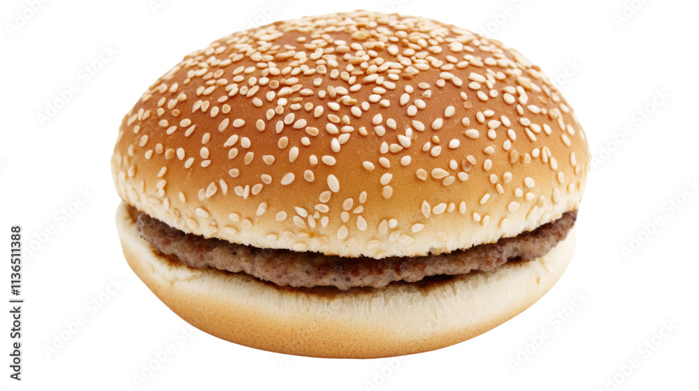 Sesame seed hamburger bun, isolated on transparent background Sesame seed hamburger bun, isolated on transparent background