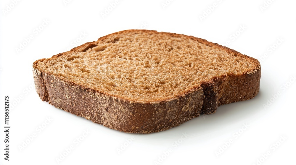 Perfectly Toasted Slice of Bread on White Background Perfectly Toasted Slice of Bread on White Background