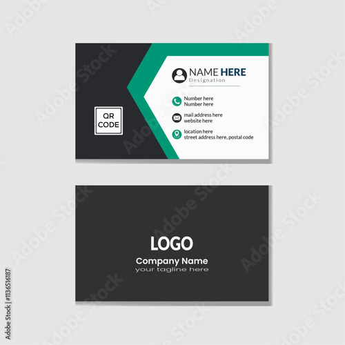 Simple and creative business card design template, double sided modern business card design template.