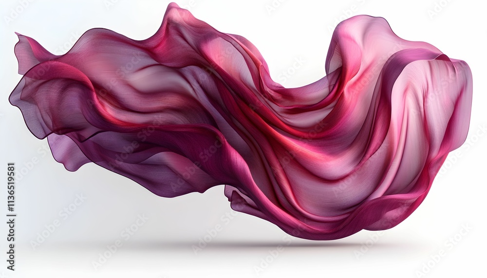 Flowing Abstract Pink Silk Fabric Isolated on White Flowing Abstract Pink Silk Fabric Isolated on White