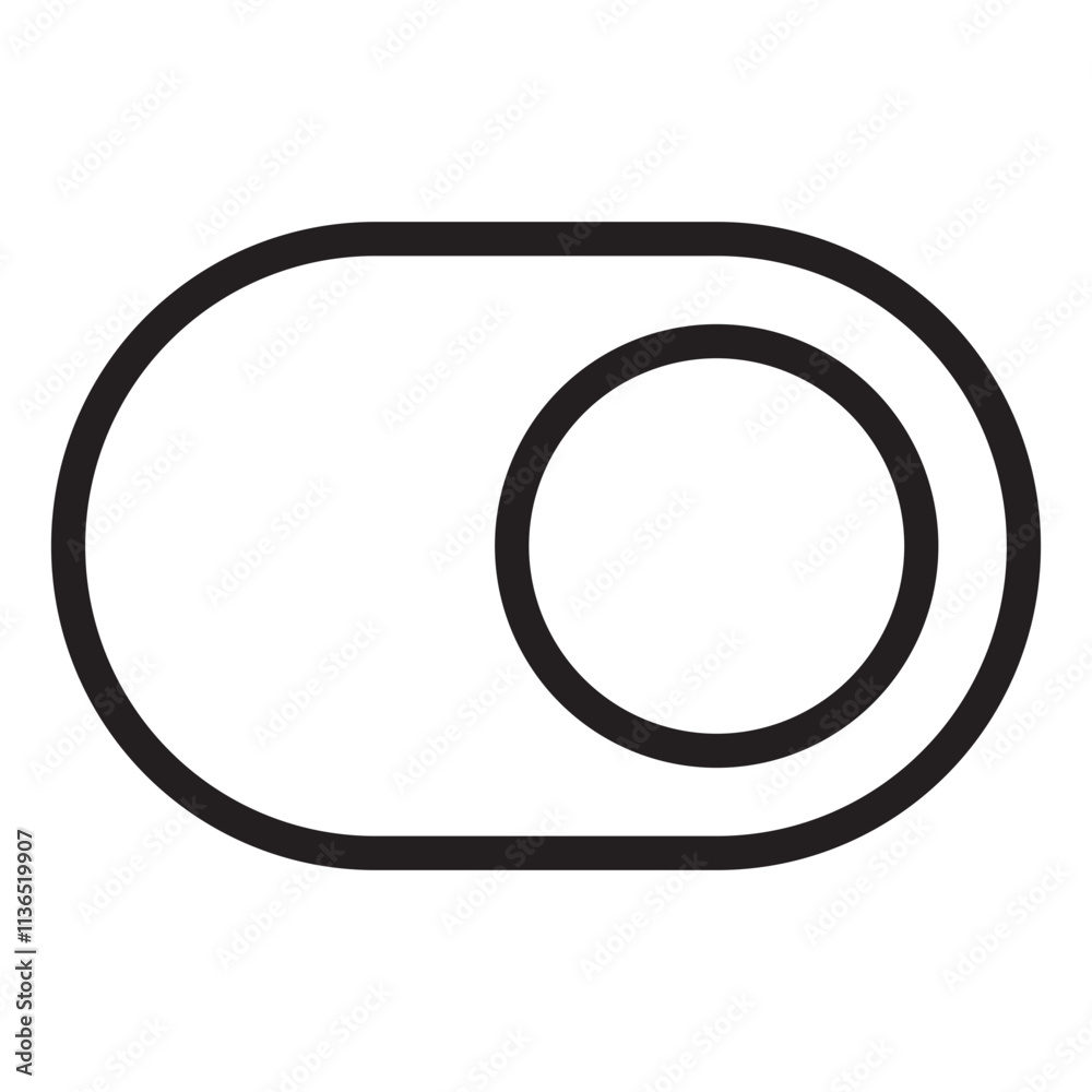 Toggle on off Icon. Black and White Outline Icon Toggle on off Icon. Black and White Outline Icon
