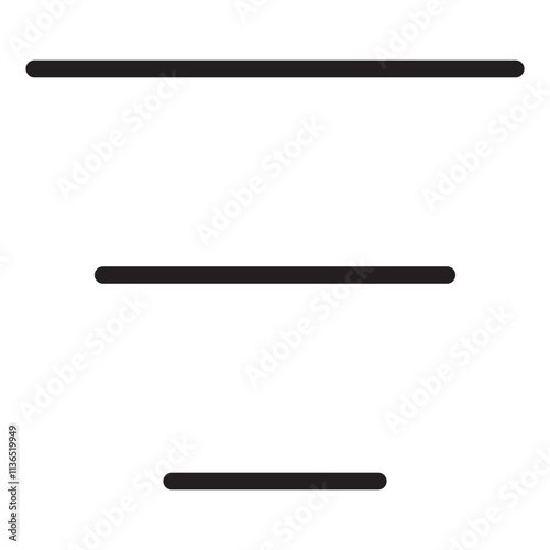 Sort Items Icon. Black and White Outline Icon