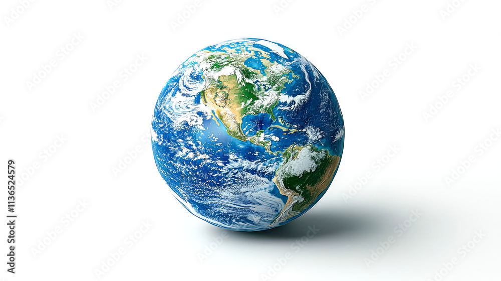 Fototapeta premium Earth globe, isolated on white.