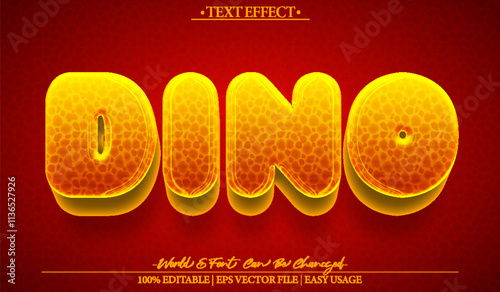 Dino Vector Text Effect Editable Alphabet Animal Dinosaur Jurassic Wild Cute