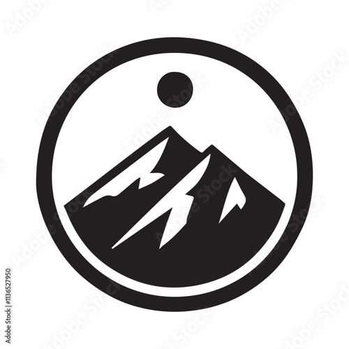 black forest, mountain logo, simple vector icon