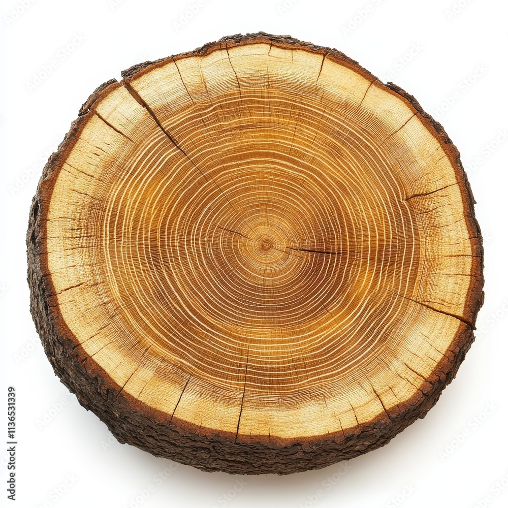 Obraz premium A silhouette of a tree ring cross-section showing age lines
