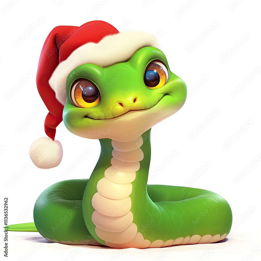 Fototapeta premium green snake cartoon