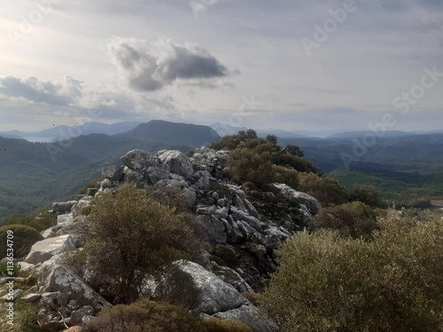 Mountain landscape in Turkey. A mountain landscape from a bird's-eye view.