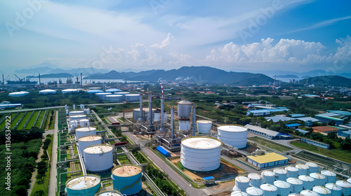 Industrial Refinery Complex Aerial View