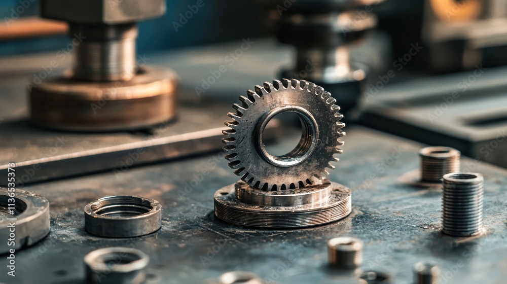Cnc machine components closeup photography industrial workshop detail Cnc machine components closeup photography industrial workshop detail