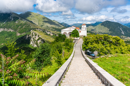 Foto Basilica of San Biagio in Maratea, beautiful village overlooking the sea, in the Province of Potenza, Basilicata, Italy
