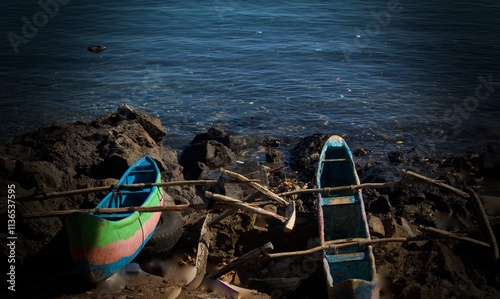 Fotografie The traditional fishing boats in Moroni, Comores