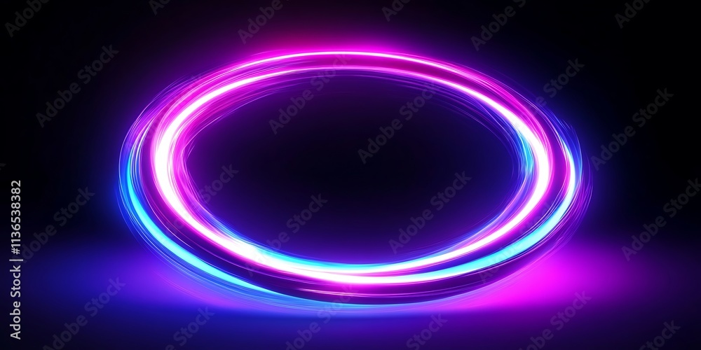 Abstract Neon Glow Circle with Purple and Blue Lights, Neon Lights, Abstract Background, Glowing Circles, Generative Ai Abstract Neon Glow Circle with Purple and Blue Lights, Neon Lights, Abstract Background, Glowing Circles, Generative Ai