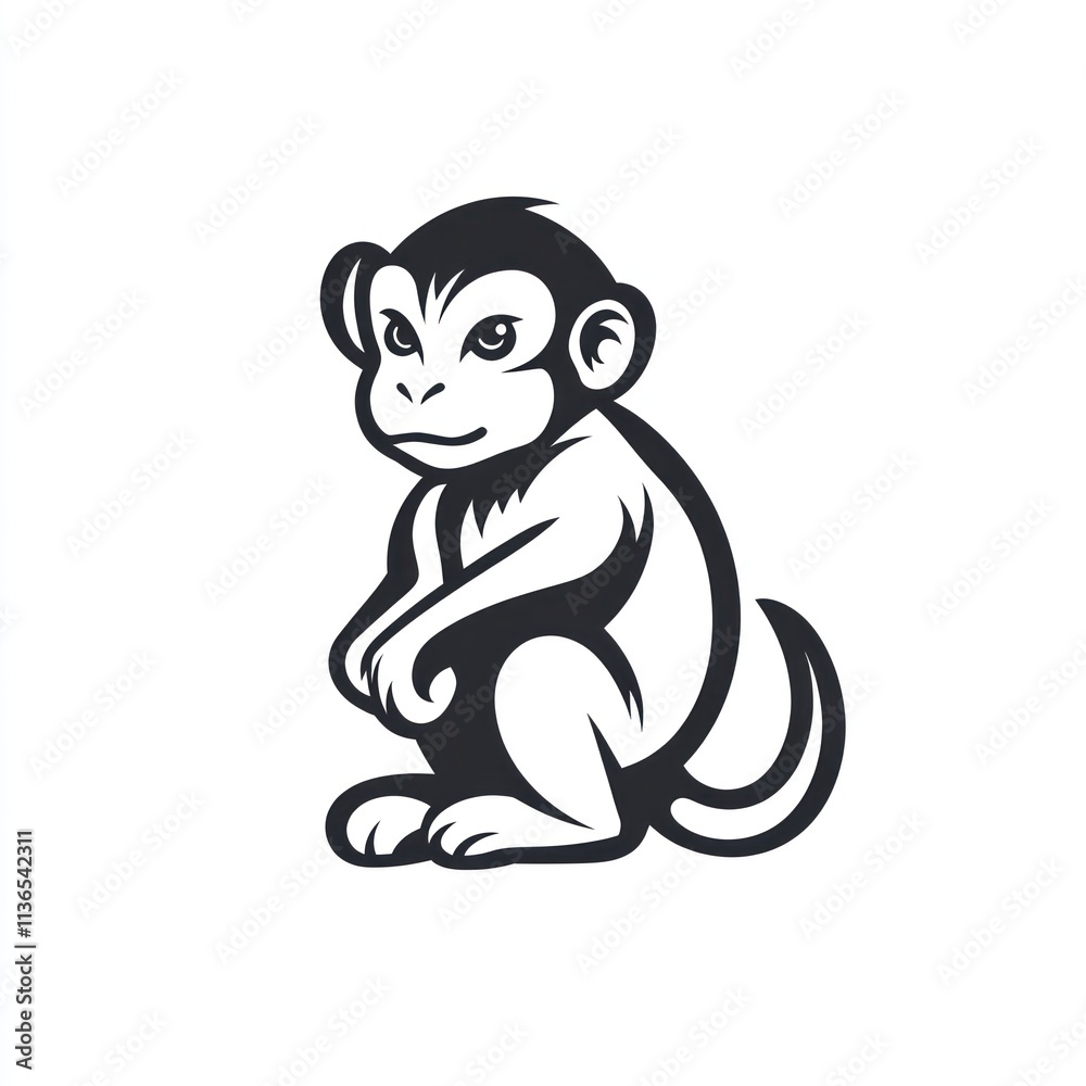 Cute cartoon monkey sitting. (1) Cute cartoon monkey sitting. (1)