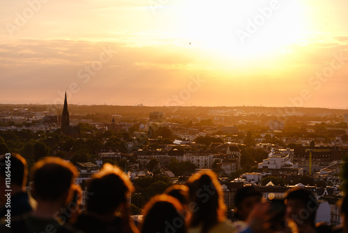 Sonnenuntergang auf dem Dach des Hamburger Bunker