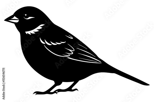  a house sparrow silhouette vector illustration photo