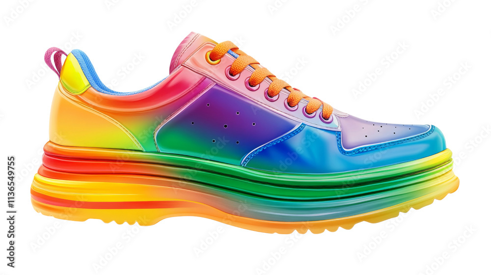 Sneaker rainbow colored, isolated on transparent background Sneaker rainbow colored, isolated on transparent background