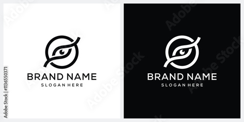 simple eye vision logo design vector template